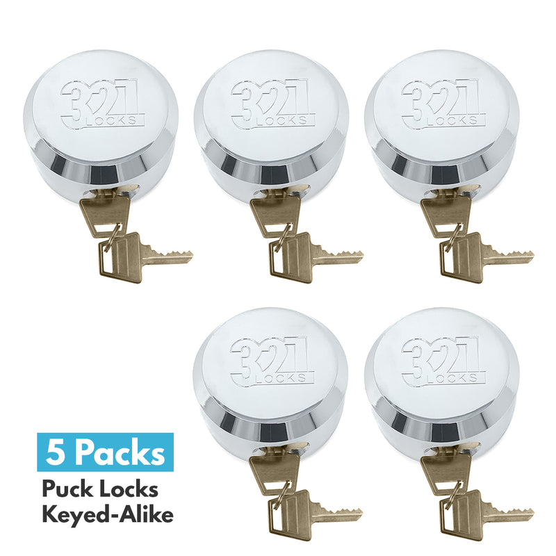 5 Keyed Alike - Cargo Trailer Lock -  Van Puck Lock